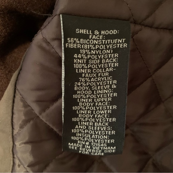 🩸PRICE DROP Men's LONDON FOG Dark Brown Two-Layer Jacket with Hood size Large - Picture 7 of 8